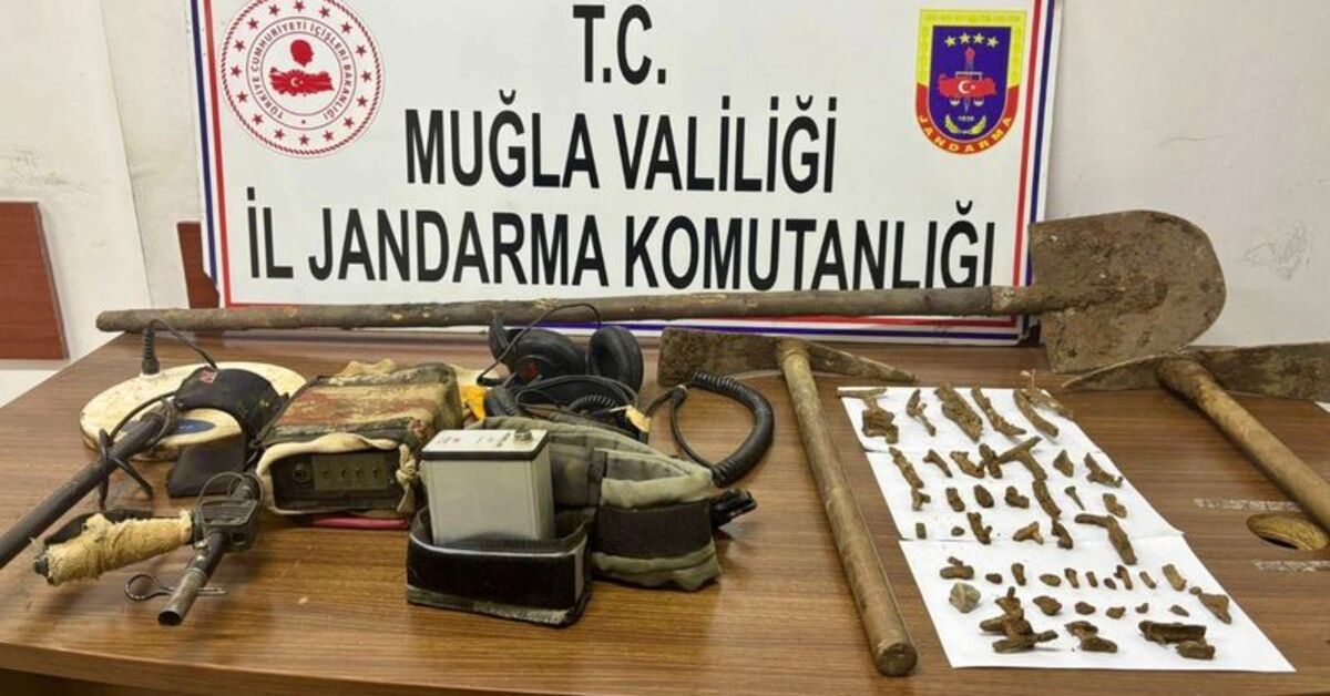 Muğla’da kaçak kazıya suçüstü: 4 gözaltı